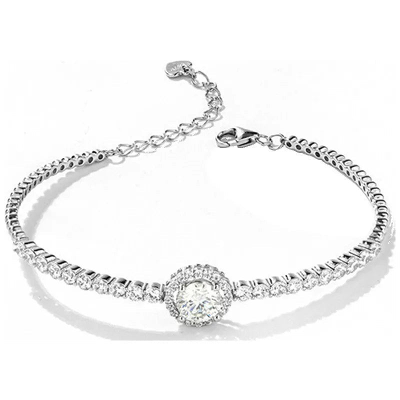 Moissanite Silver Bracelet